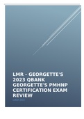 LMR - Georgette's 2023 Qbank Georgette's PMHNP Certification Exam Review&semi; Latest 2023