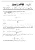 The 81st William Lowell Putnam Mathematical Competition, 2020
