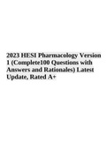 2023 Pharmacology HESI Version 1 Test Bank &lpar;Questions with Answers and Rationales&rpar; Latest Guide Rated 100&percnt;&period;