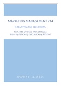 Marketing 214 practice questions