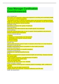 Case Manager Certification Exam&lpar;Answered&rpar;