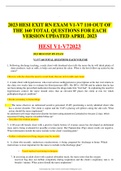 2023 HESI EXIT RN EXAM V1-V7 110 OUT OF THE 160 TOTAL QUESTIONS FOR EACH VERSION UPDATED APRIL 2023