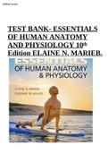 TEST BANK Essentials Of Human Anatomy Physiology 10th Edition Marieb updated all chapters
