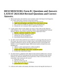 HESI MED/SURG Form B | LATEST 2023/2024 Revised Questions and Correct Answers.