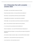 U&period;S&period; Citizenship Test with complete solution 2023