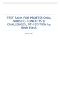 TEST BANK FOR PROFESSIONAL NURSING CONCEPTS & CHALLENGES, 9TH EDITION by Beth Black
