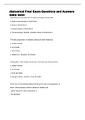 Abdominal Final Exam Questions and Answers 2022&sol; 2023