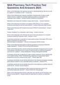 NHA Pharmacy Tech Practice Test Questions And Answers 2023&period;