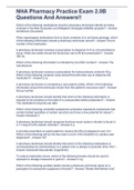NHA Pharmacy Practice Exam 2&period;0B Questions And Answers&excl;&excl;