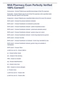 NHA Pharmacy Exam Perfectly Verified 100&percnt; Correct&excl;&excl;