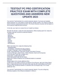 TESTOUT PC PRO CERTIFICATION PRACTICE EXAM WITH COMPLETE QUESTIONS AND ANSWERS NEW UPDATE 2023
