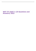 WST 371 QUIZ 1 {25 Questions and Answers} 2023