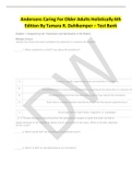 Andersons Caring For Older Adults Holistically 6th Edition By Tamara R&period; Dahlkemper &ndash; Test Bank 2023&sol;2024