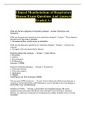 Clinical Manifestations of Respiratory Disease Exam Questions And Answers Graded A&plus;