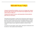 MIS 605 Week 7 DQ 2 &lpar;Latest Update&rpar; Verified and Rated A&plus;