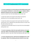RN VATI Fundamentals 2019 Assessment Questions and answers