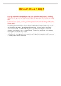 MIS 605 Week 7 DQ 2 &lpar;Latest Update&rpar; Verified and Rated A&plus;
