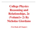 College Physics Reasoning and Relationships, 2e (Volum1+ 2) By Nicholas Giordano (Test Bank)