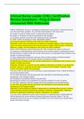 Clinical Nurse Leader &lpar;CNL&rpar; Certification Review Questions - King & Gerard &lpar;Answered With Rationale&rpar;