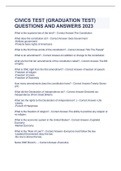 CIVICS TEST (GRADUATION TEST) QUESTIONS AND ANSWERS 2023