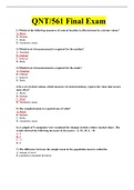 QNT/561 FINAL EXAM QUESTIONS AND ANSWERS