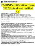  NURSING 706 PMHNP certification Exam 2022(Actual test verified A+)