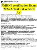  NURSING 706 PMHNP certification Exam 2022&lpar;Actual test verified A&plus;&rpar;