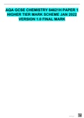 AQA GCSE CHEMISTRY 84621H PAPER 1 HIGHER TIER MARK SCHEME JAN 2022 VERSION 1&period;0 FINAL MARK