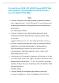 Fortis College NUR 101 NCLEX Exam QUESTION and Answers 100&percnt;Correct&sol;Verified Rated A&plus; Latest Update 2022-2023