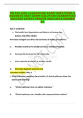 HA 515 Quiz 3 Leadership EXAM QUESTIONS & ANSWERS BEST EXAM SOLUTION GUARANTEED SUCCESS LATEST UPDATE 2022/2023 GRADED A+