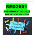 SED2601 ASSIGNMENT 3 2023 (DUE DATE 27 JULY 2023)