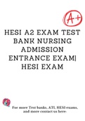 HESI A2 EXAM TEST BANK NURSING ADMISSION ENTRANCE EXAM| Hesi Exam