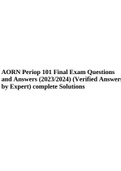 AORN Periop 101 Final Exam Questions and Answers (2023/2024) (Verified Answers by Expert) complete Solutions.