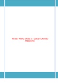  NR 507 FINAL EXAM 2 – QUESTION AND ANSWERS 100% CORRECT