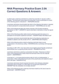 NHA Pharmacy Practice Exam 2&period;0A  Correct Questions & Answers