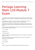 Portage Learning Math 110 Module 7 Exam