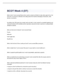 BCOT Week 4 &lpar;DT&rpar; exam 2023 with 100&percnt; correct answers