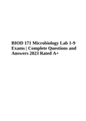 BIOD 171 Microbiology Lab 1-9 Exams | Complete Questions and Answers 2023 Rated A+