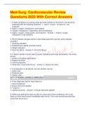 Med-Surg Cardiovascular Review Questions 2023 With Correct Answers&period;