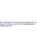 Rn Comprehensive Predictor 2019 | 180 Questions and Answers -100% Correct | ATI RN COMPREHENSIVE PREDICTOR 2019.