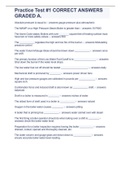 Practice Test &num;1 CORRECT ANSWERS GRADED A&period;
