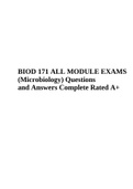 BIOD 171 All  Exams (Essential Microbiology) Questions and Answers Complete Score A+