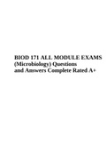 BIOD 171 All  Exams &lpar;Essential Microbiology&rpar; Questions and Answers Complete Score A&plus;