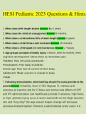 HESI Pediatric 2023 Questions & Hints &lpar;Verified Answers by Expert&rpar;