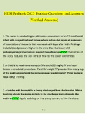 HESI Pediatric 2023 Practice Questions and Answers &lpar;Verified Answers by Expert&rpar;