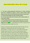HESI Pediatric Practice Exam Questions and Answers &lpar;2022&sol;2023&rpar; &lpar;Verified Answers by Expert&rpar;