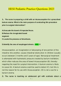 HESI Pediatric Practice Questions and Answers &lpar;2022&sol;2023&rpar; &lpar;Verified Answers by Expert&rpar;