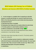 HESI Pediatric &lpar;RN Nursing Care of Children&rpar; Questions and Answers &lpar;2022&sol;2023&rpar; &lpar;Verified Answers&rpar;