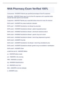 NHA Pharmacy Exam Verified 100&percnt;