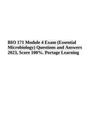 BIO 171 Module 4 Exam | Essential Microbiology | Questions and Answers 2023 | Score A+